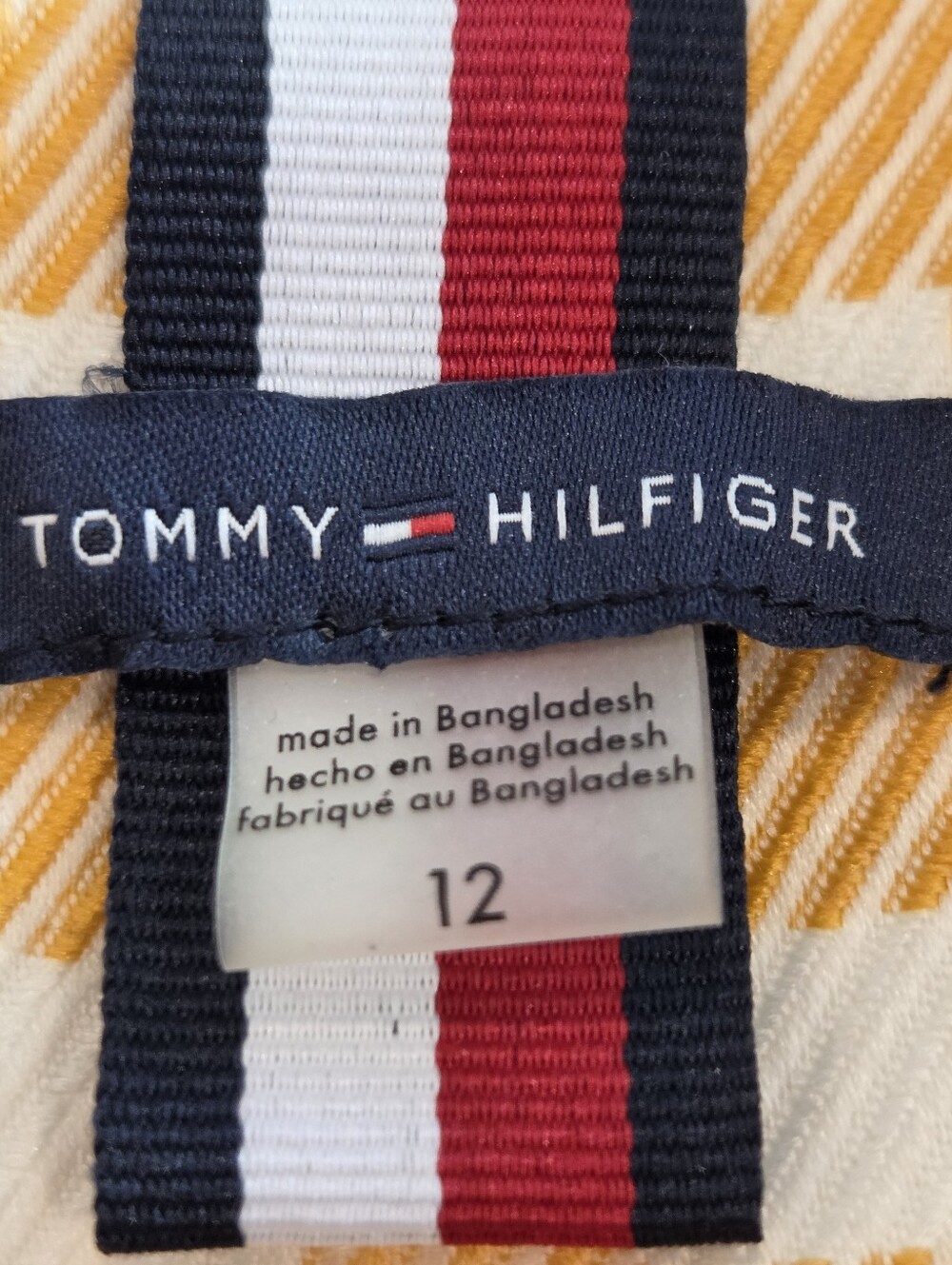 Tommy Hilfiger Mustard Yellow & White Gingham Double-Breasted Blazer 12 Preppy - Picture 7 of 8